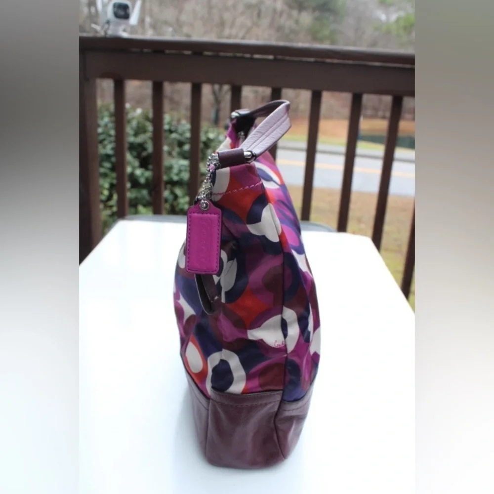 Coach Multi color signature logo hobo bag